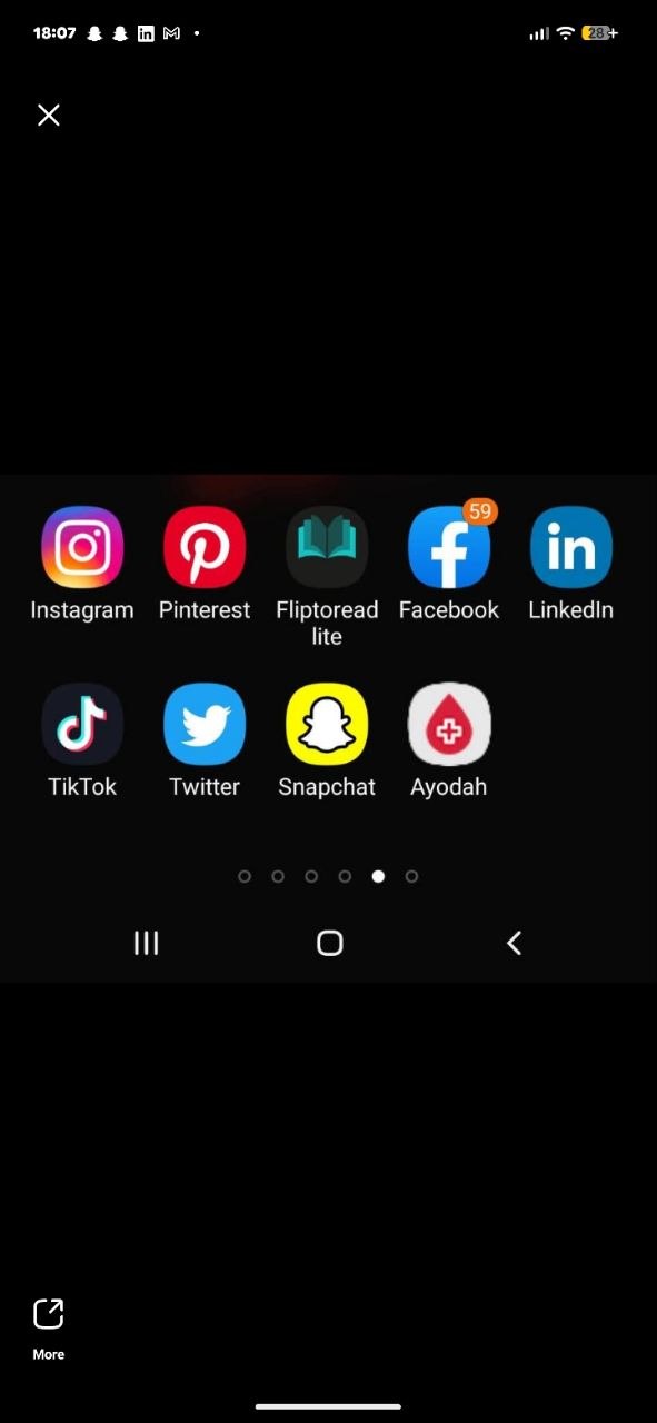 Android phone screen displaying the Ayodah blood donor app icon alongside Facebook and LinkedIn.